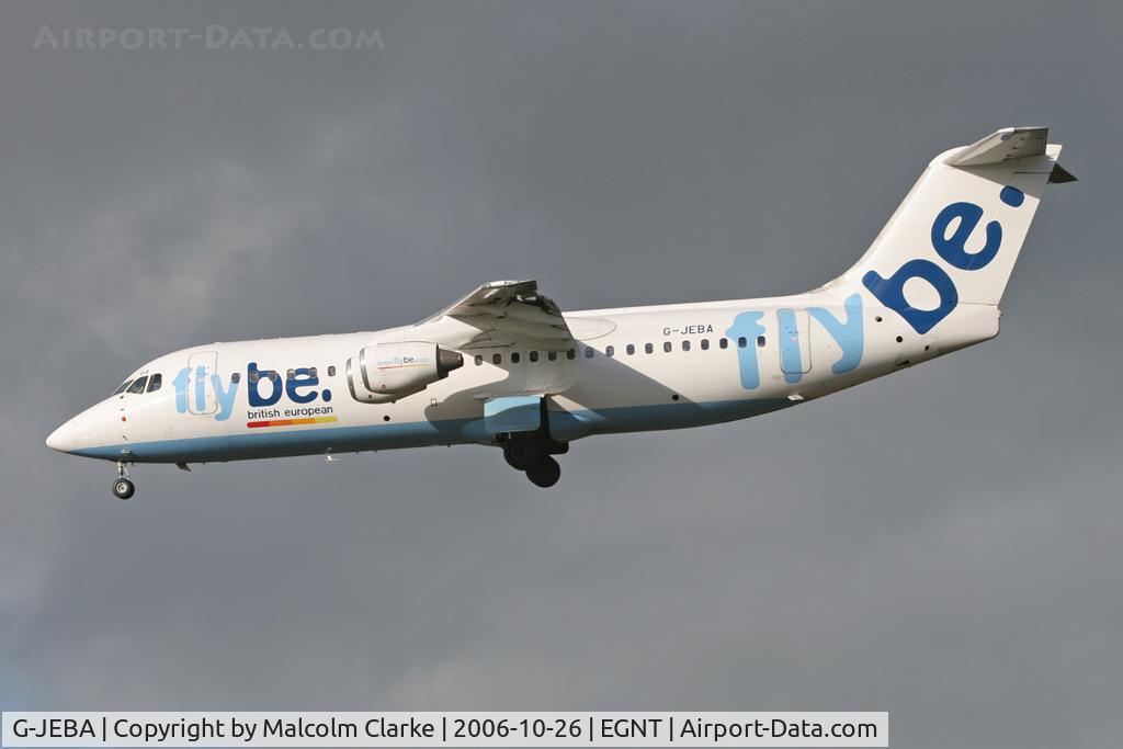 G-JEBA, 1990 British Aerospace BAe.146-300 C/N E3181, British Aerospace BAe-146-300, Newcastle Airport, October 2006.