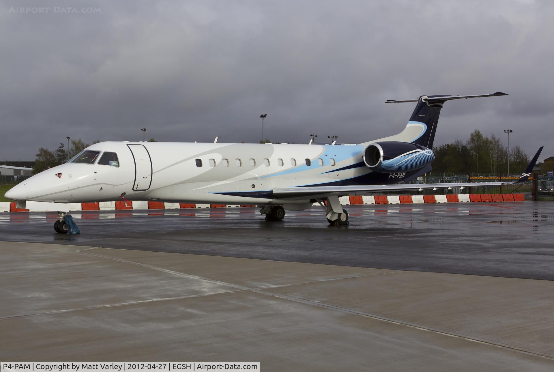 P4-PAM, 2006 Embraer EMB-135BJ Legacy 600 C/N 14500982, Sat on stand at SaxonAir.
