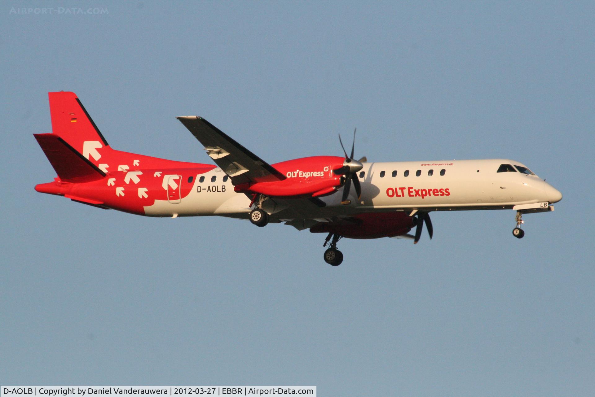 D-AOLB, 1994 Saab 2000 C/N 2000-005, Arrival of flight OL160 to RWY 02