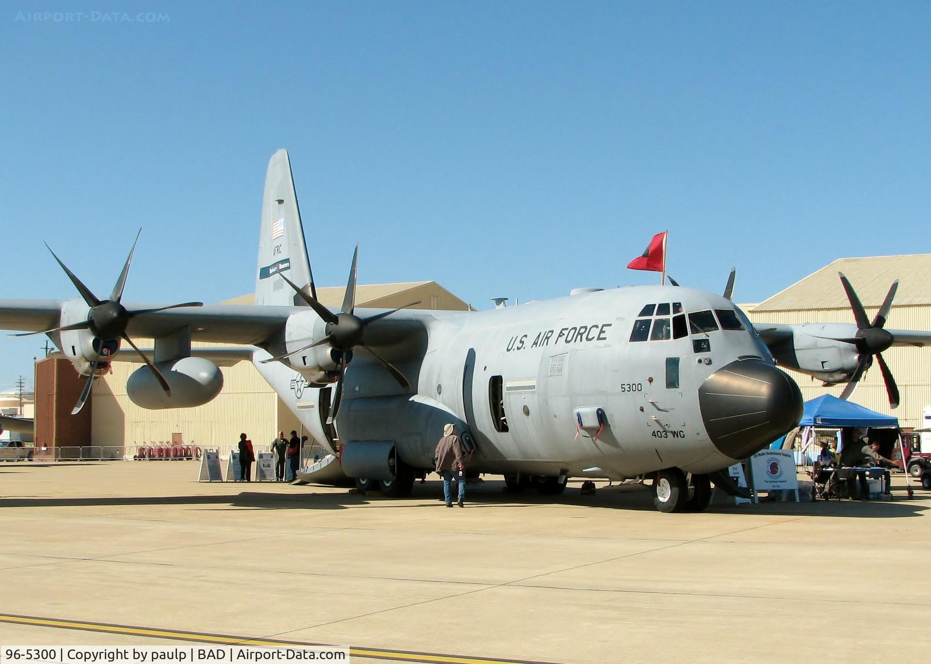 96-5300, 1996 Lockheed Martin WC-130J Hercules C/N 382-5451, At Barksdale Air Force Base.