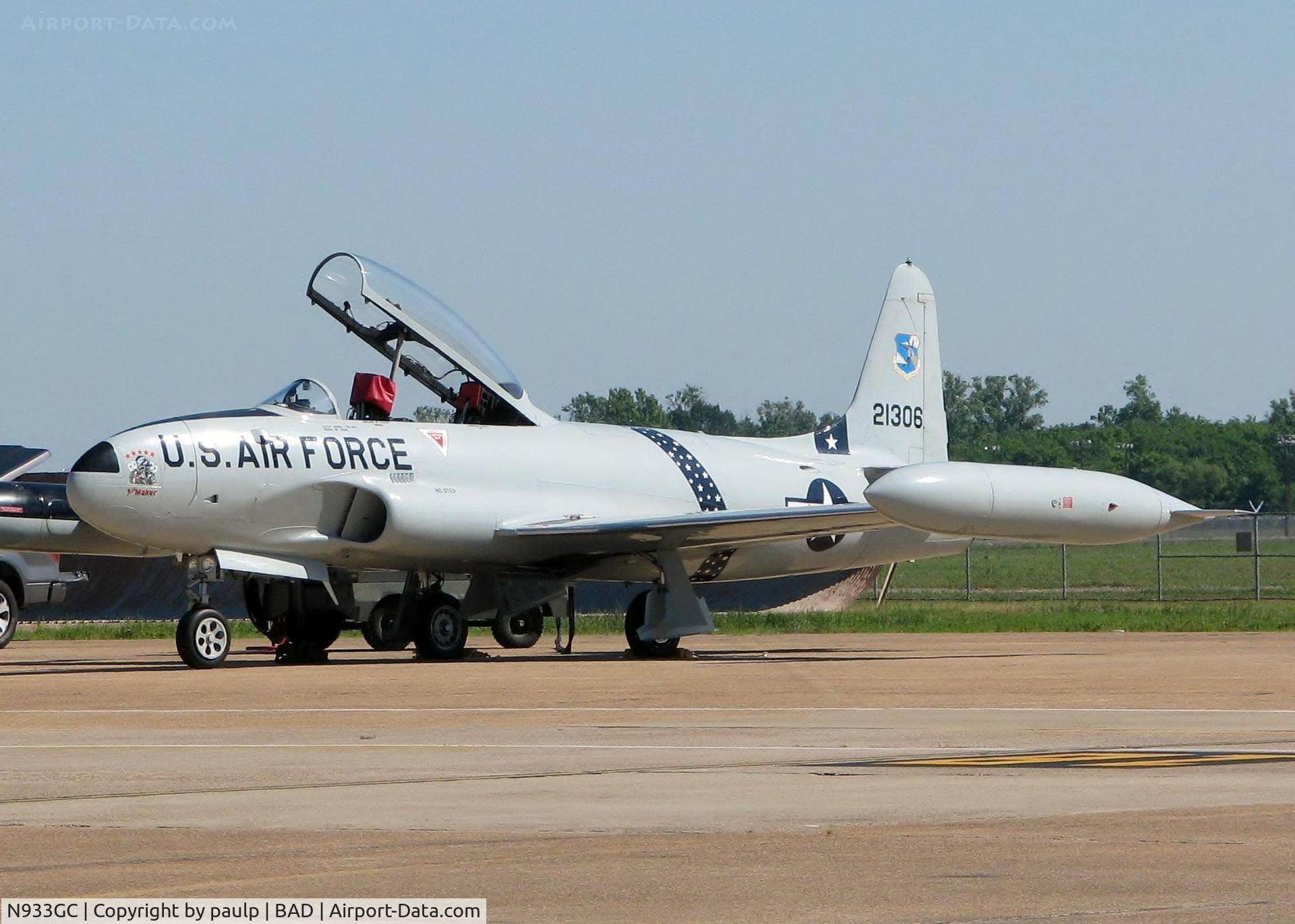 N933GC, 1954 Canadair T-33AN Silver Star 3 C/N T33-306, At Barksdale Air Force Base.