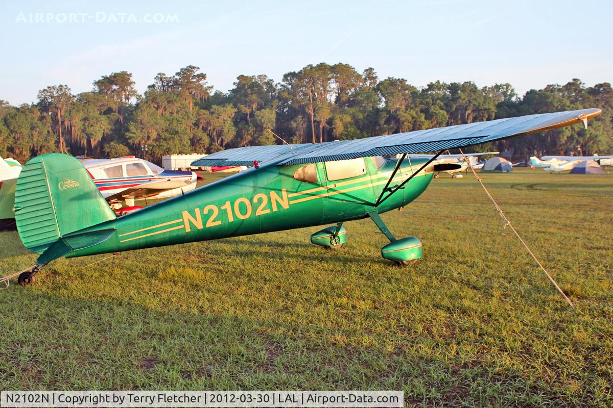 N2102N, Cessna 140 C/N 12338, At 2012 Sun N Fun