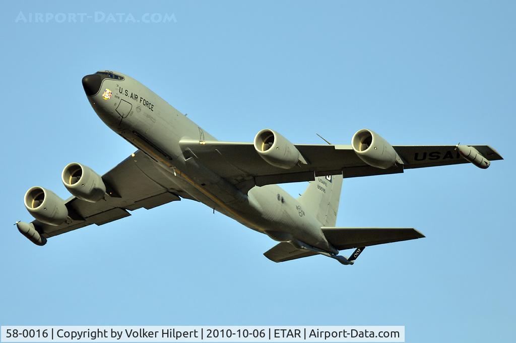 58-0016, 1958 Boeing KC-135R Stratotanker C/N 17761, departing Ramstein AFB