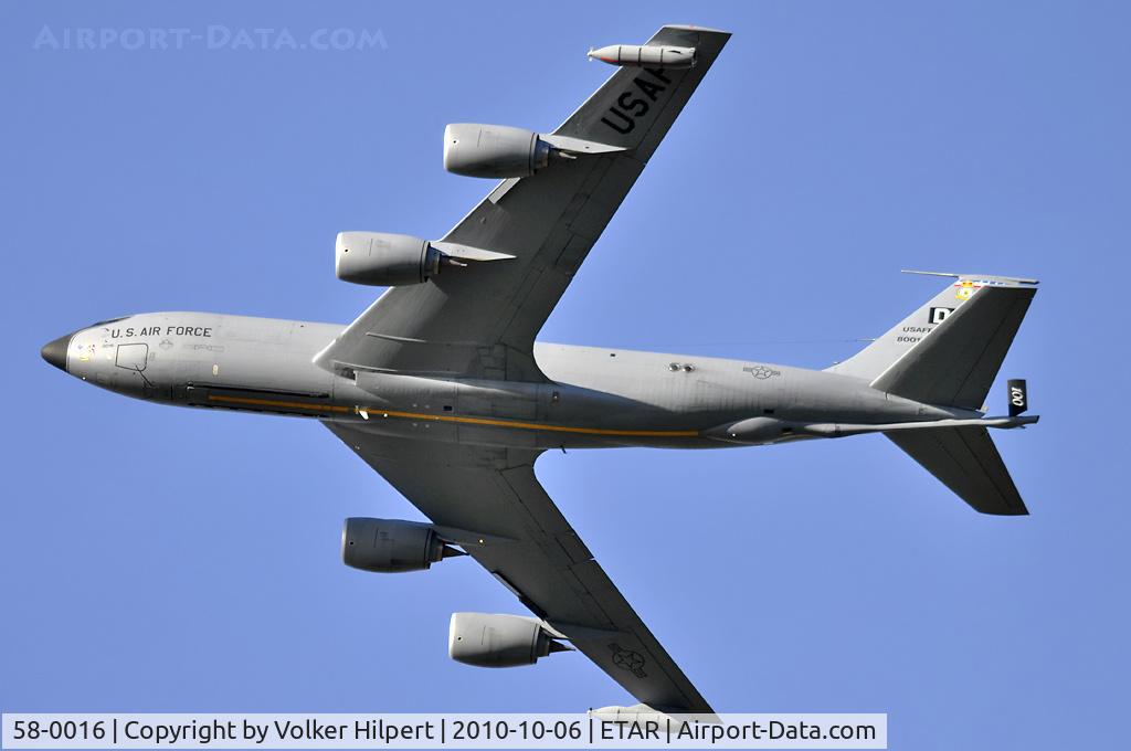 58-0016, 1958 Boeing KC-135R Stratotanker C/N 17761, departing Ramstein AFB