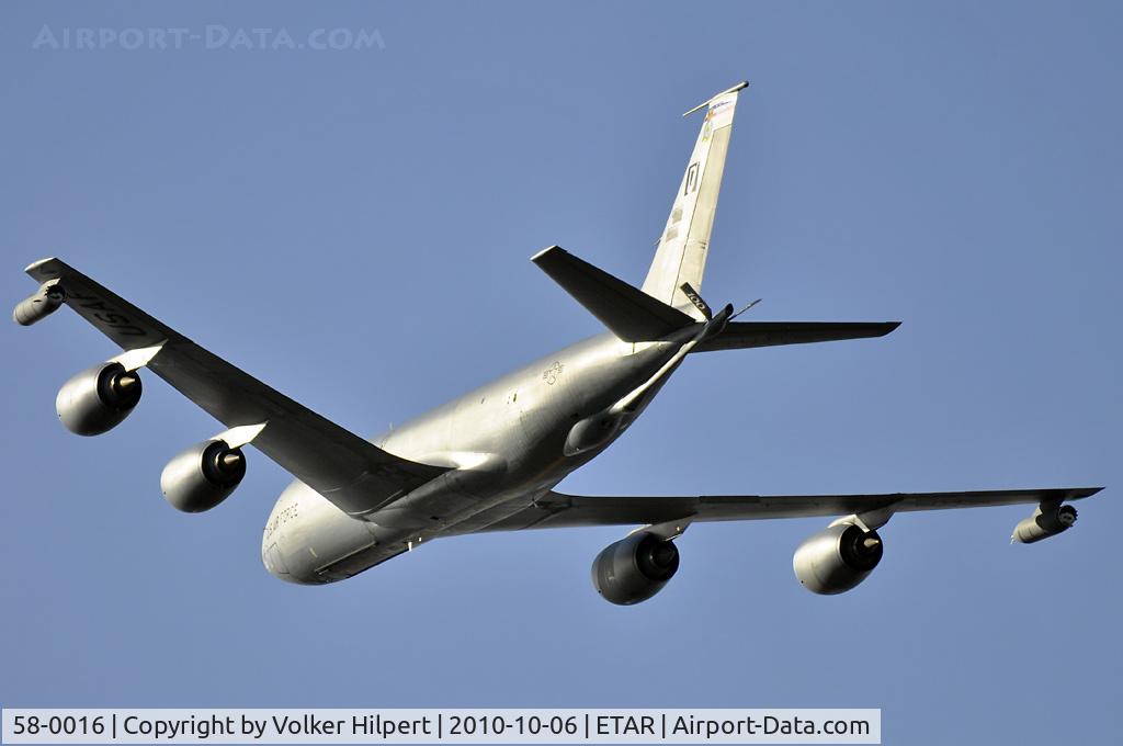 58-0016, 1958 Boeing KC-135R Stratotanker C/N 17761, departing Ramstein AFB