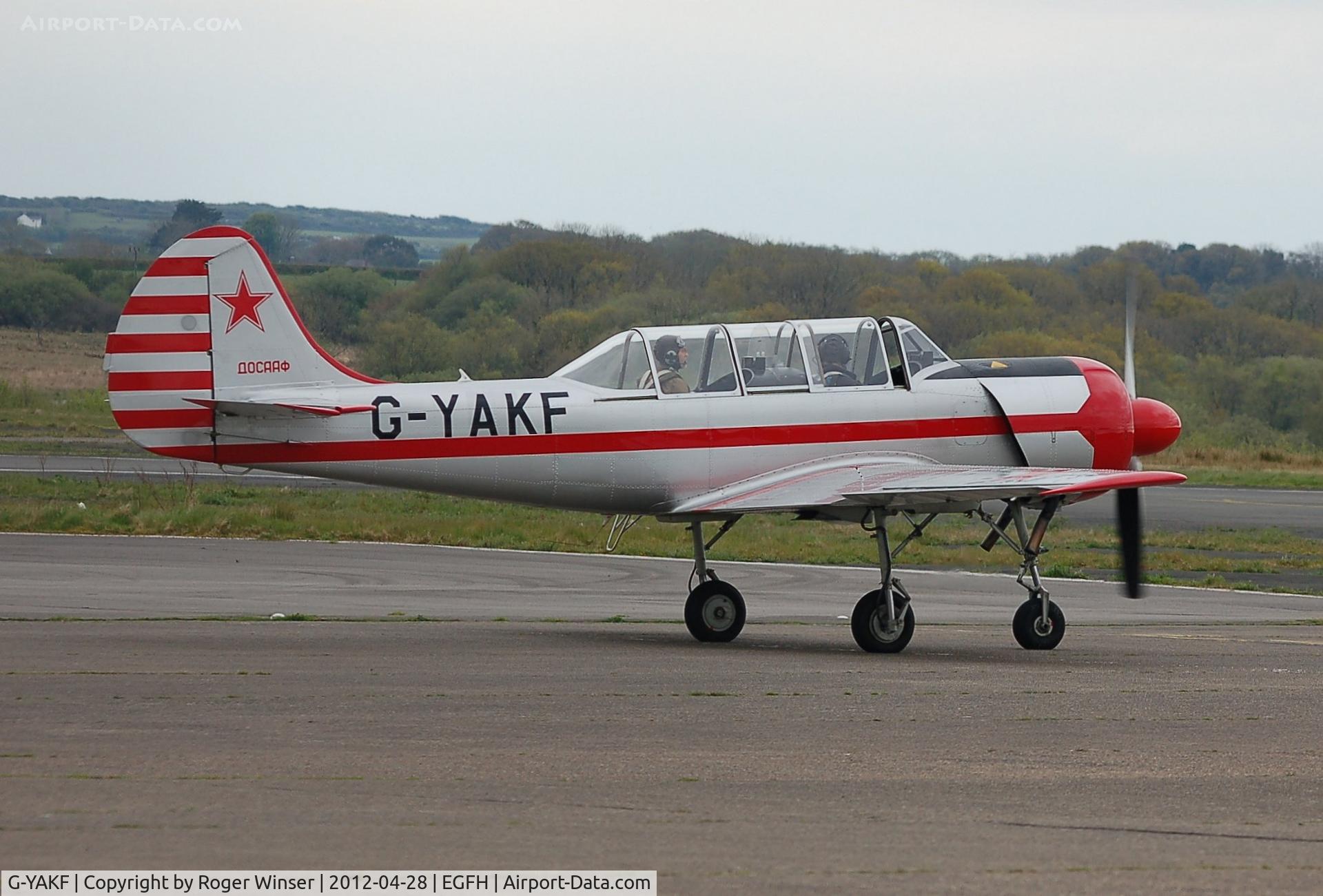 G-YAKF, 1991 Yakovlev (Aerostar) Yak-52 C/N 9111205, Resident Aerostar Yak-52. Previous registration ZU-IAK.