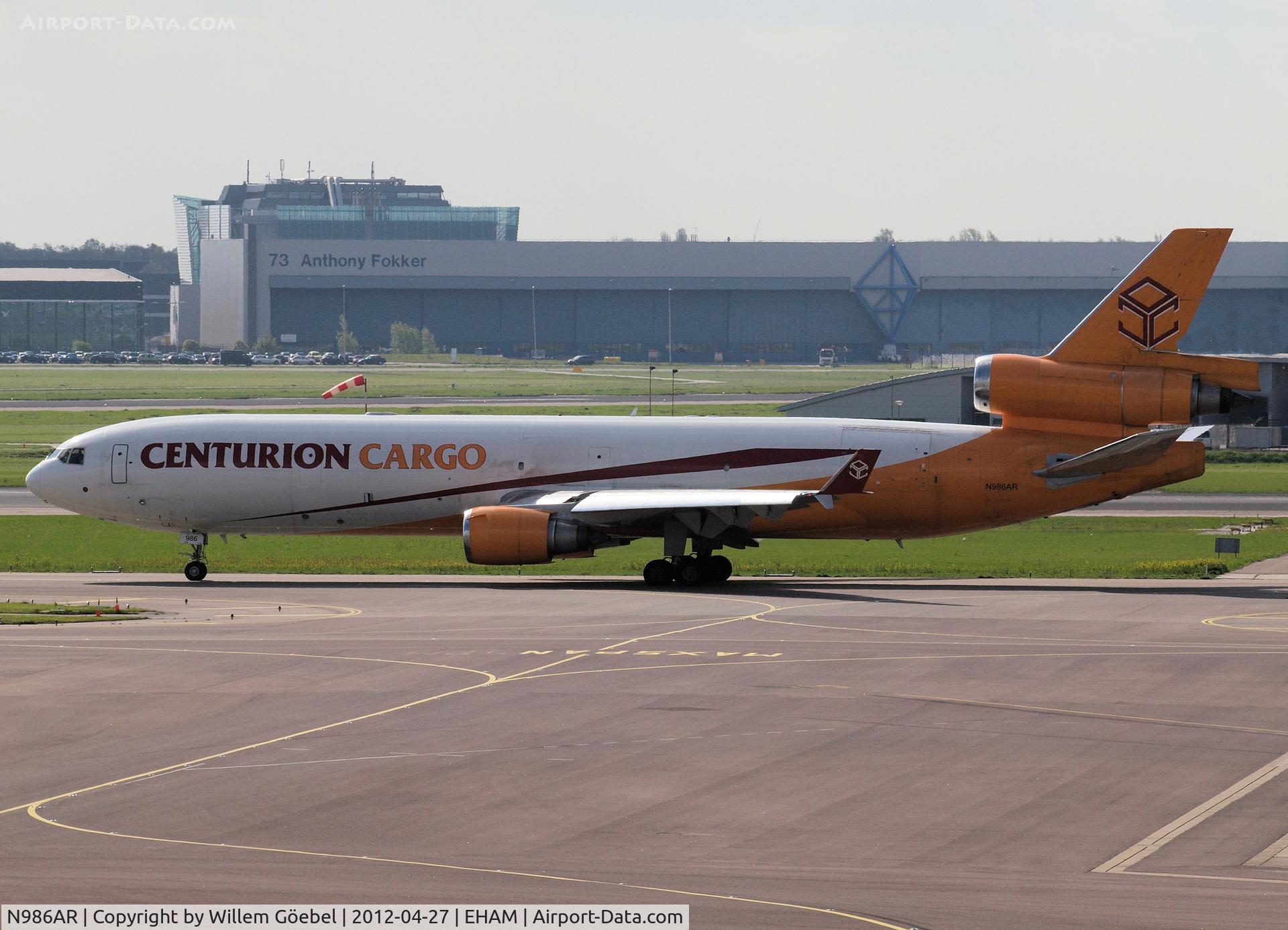N986AR, 1991 McDonnell Douglas MD-11F C/N 48426, Taxi to runway 24 of Schiphol Airport