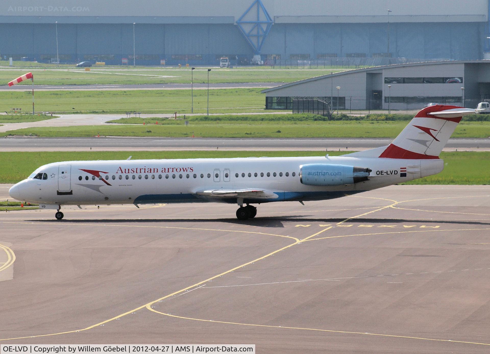 OE-LVD, 1994 Fokker 100 (F-28-0100) C/N 11515, Taxi to runway 24 of Schiphol Airport