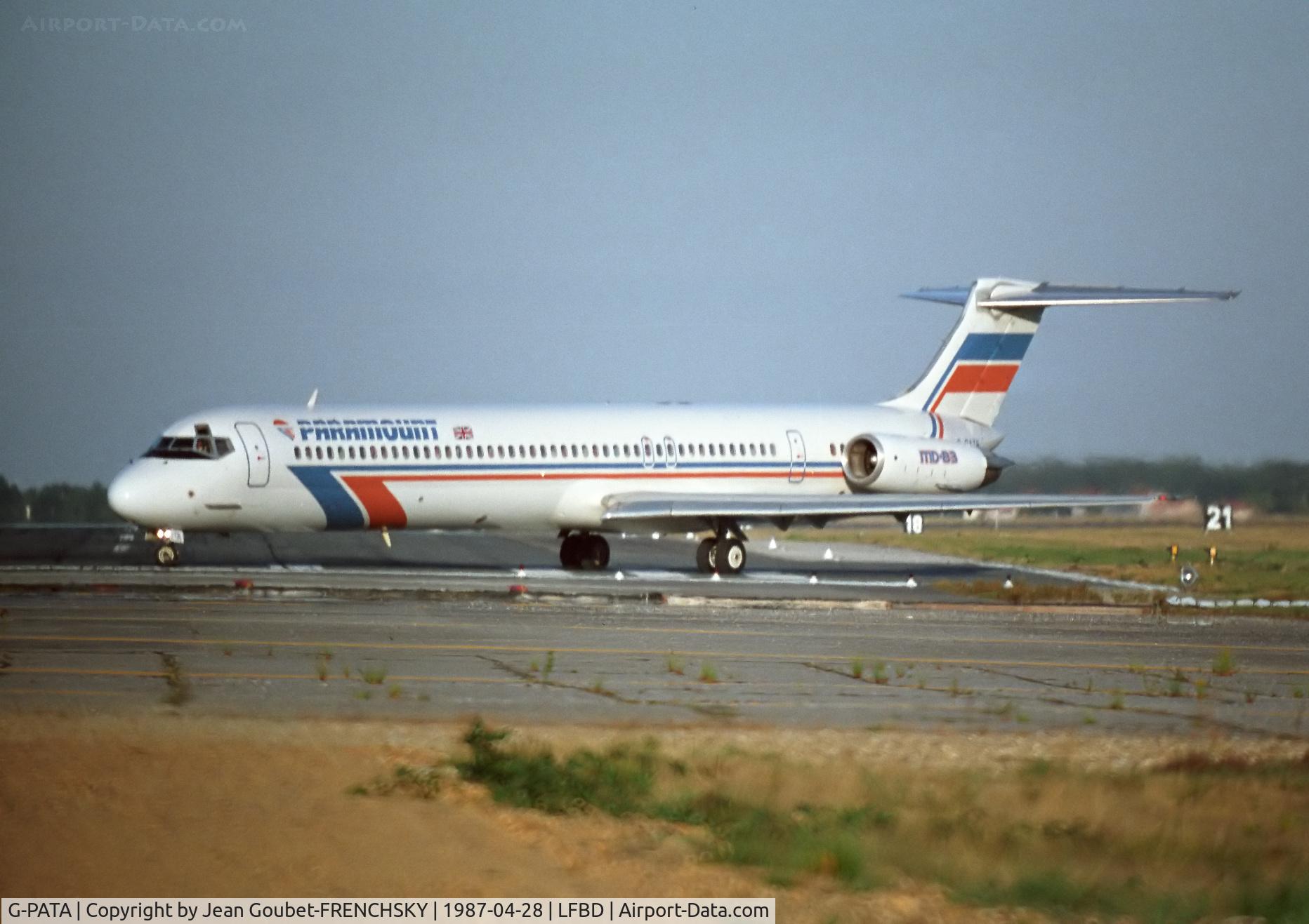 G-PATA, 1986 McDonnell Douglas MD-83 (DC-9-83) C/N 49398, Paramount Airways runway 11