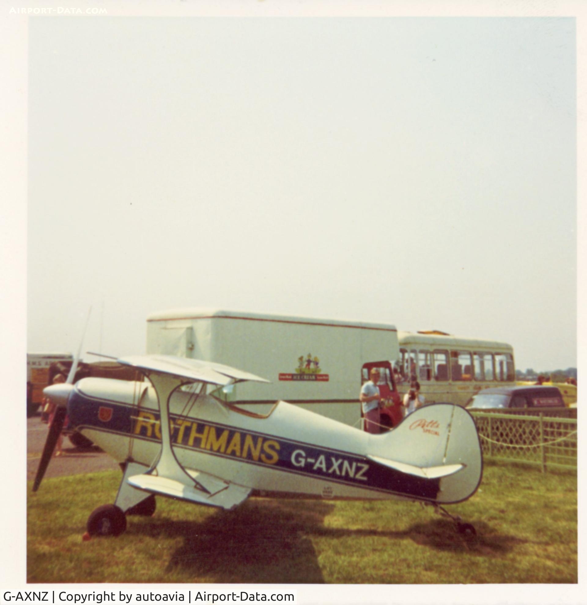 G-AXNZ, 1972 Pitts S-1C Special C/N EBX2, Pitts G-AXNZ on static display. Biggin Hill Air Fair 1974.