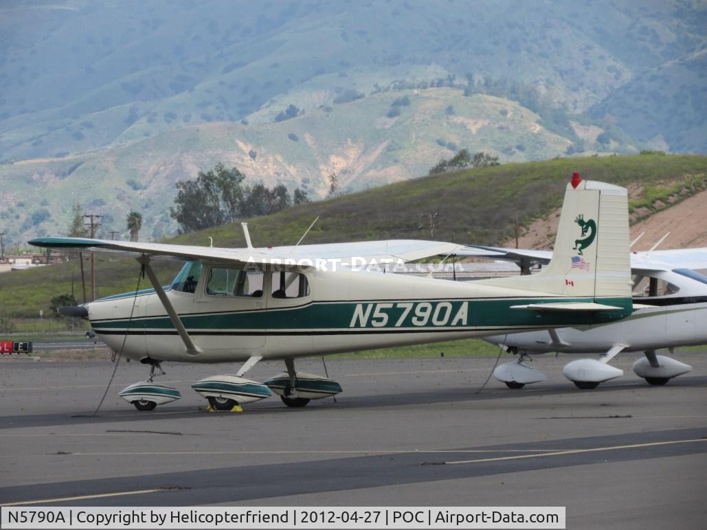 N5790A, 1956 Cessna 172 C/N 28390, Kokopelli Kachina, Flute Player, on the tail while parked in transient parking