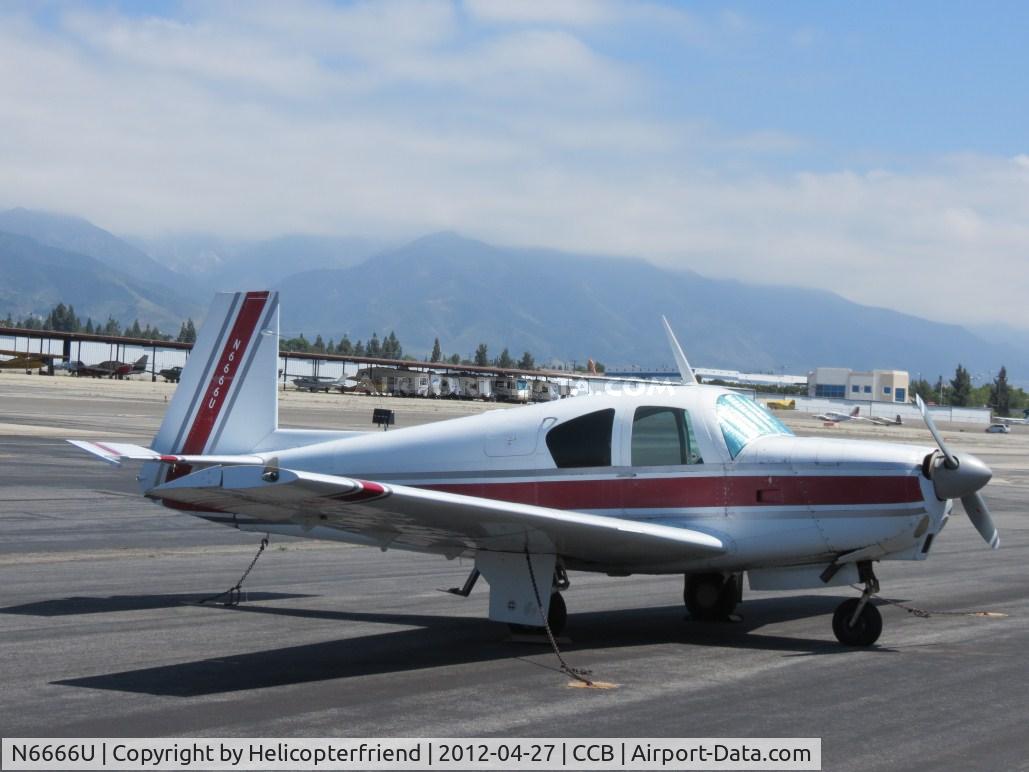 N6666U, 1963 Mooney M20C Ranger C/N 2393, Parked in transient parking