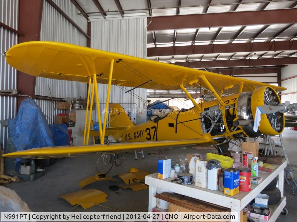 N991PT, 1938 Naval Aircraft Factory N3N-3 C/N 2859, In the hanger being worked on