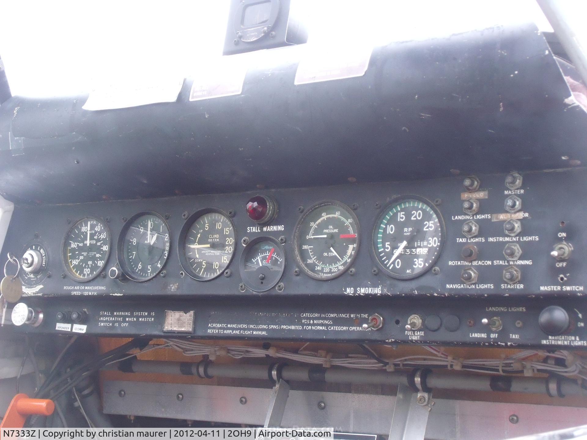 N7333Z, 1965 Piper PA-25-235 Pawnee C/N 25-3281, piper pawnee cockpit panel