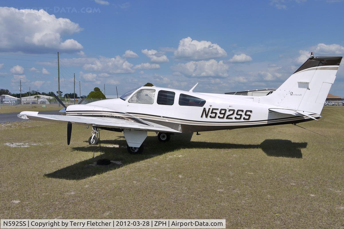 N592SS, 1981 Beech B-55 C/N TC-2375, At Zephyrhills Municipal Airport, Florida