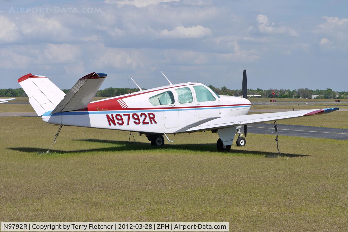 N9792R, 1960 Beech M35 Bonanza C/N D-6298, At Zephyrhills Municipal Airport, Florida