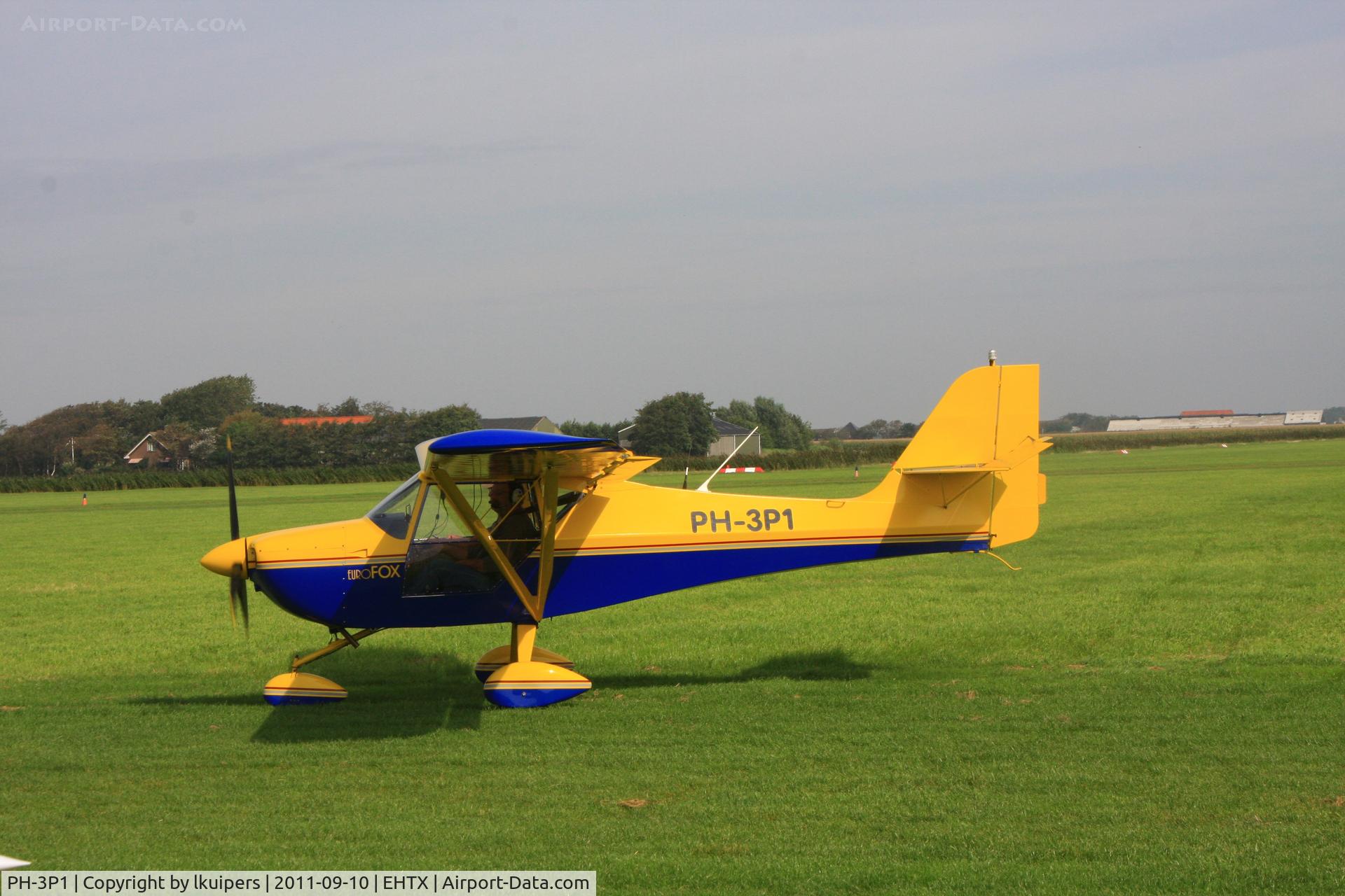 PH-3P1, 2002 Aeropro Eurofox C/N 11702, Just arrived at the 3rd Light Aircraft Fly-in on Texel Airport in September 2011