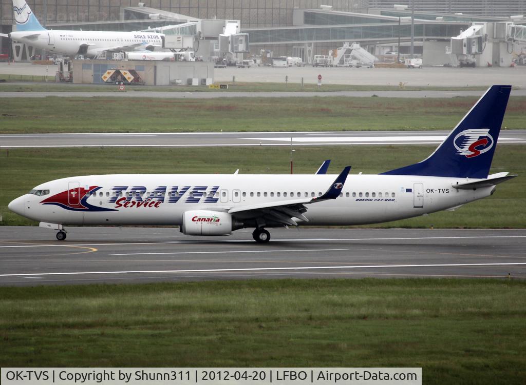 OK-TVS, 2011 Boeing 737-86N C/N 39404, Back tracking to the Airport after landing...