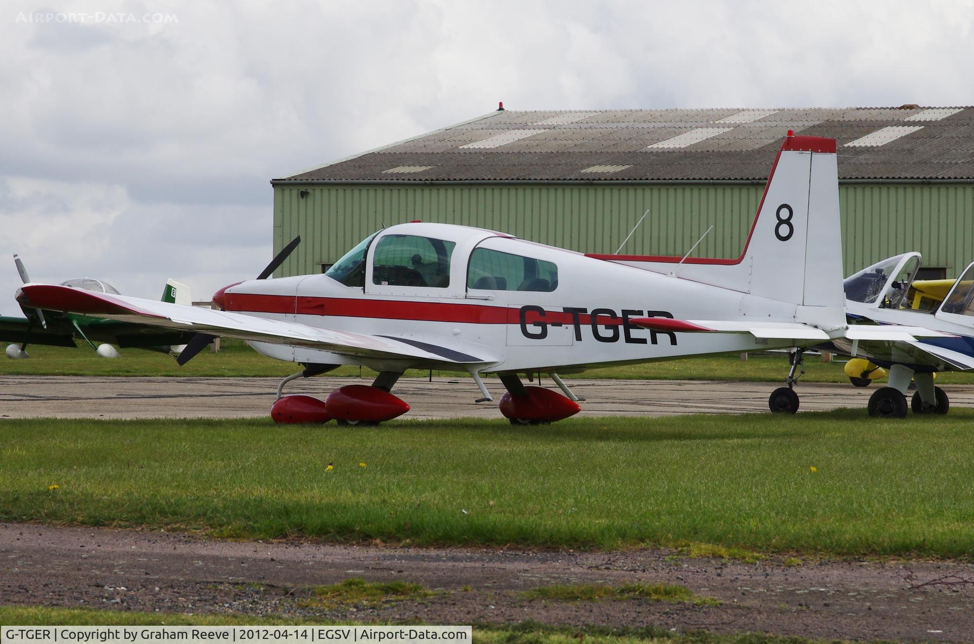 G-TGER, 1978 Gulfstream American AA-5B Tiger C/N AA5B-0952, Parked at Old Buckenham.