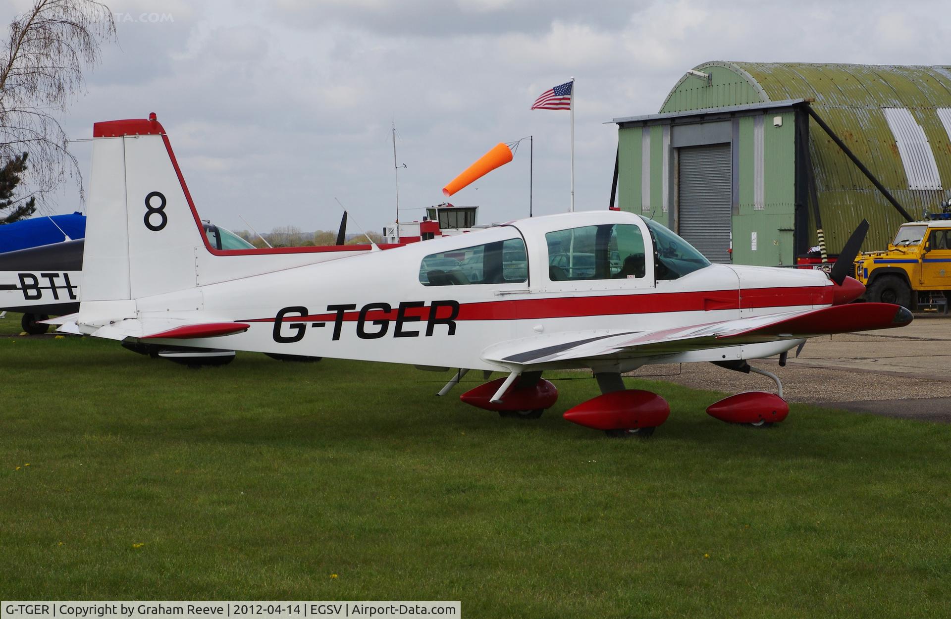 G-TGER, 1978 Gulfstream American AA-5B Tiger C/N AA5B-0952, Parked at Old Buckenham.