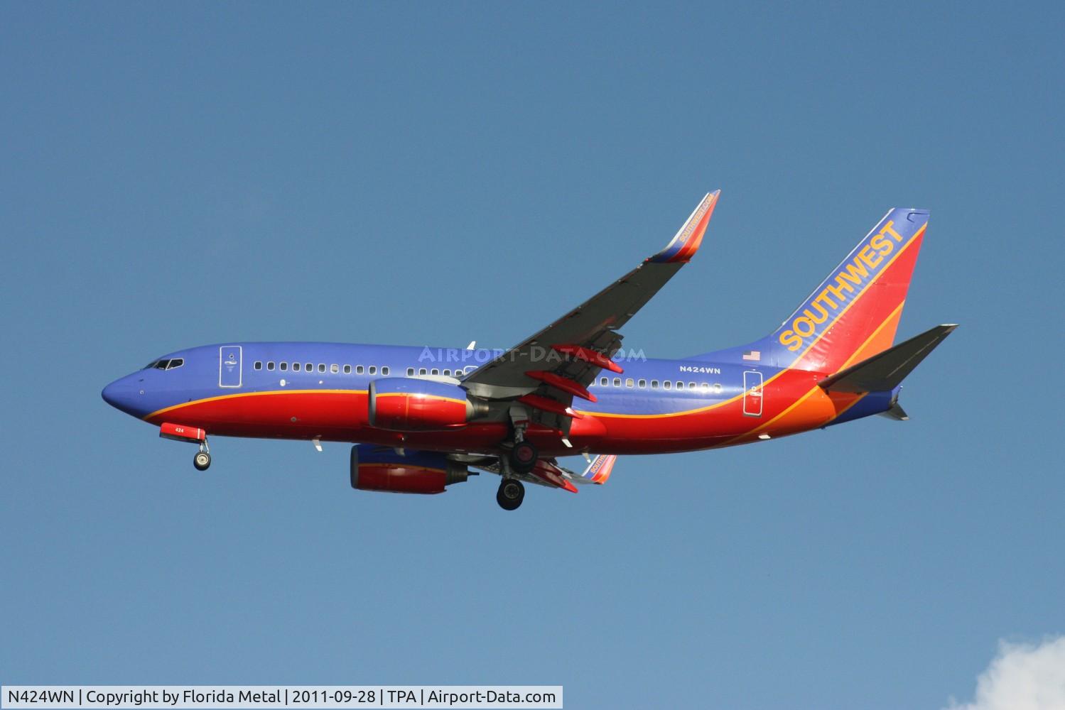 N424WN, 2002 Boeing 737-7H4 C/N 29828, Southwest 737