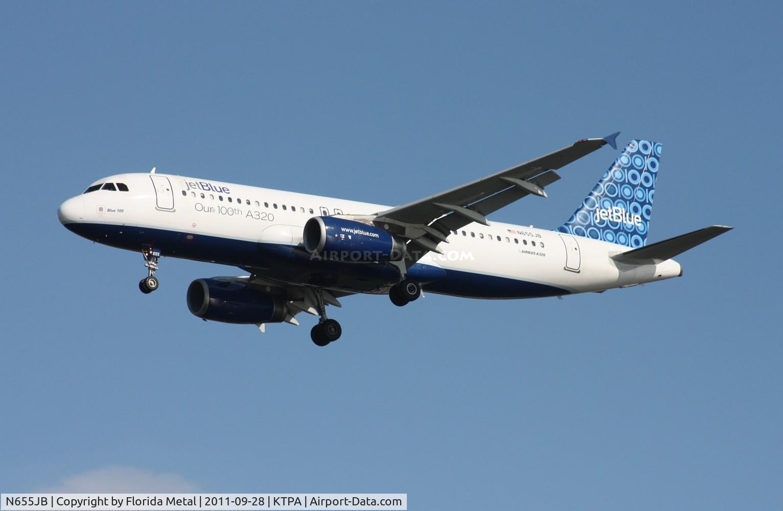 N655JB, 2007 Airbus A320-232 C/N 3072, Jet Blue's 100th A320