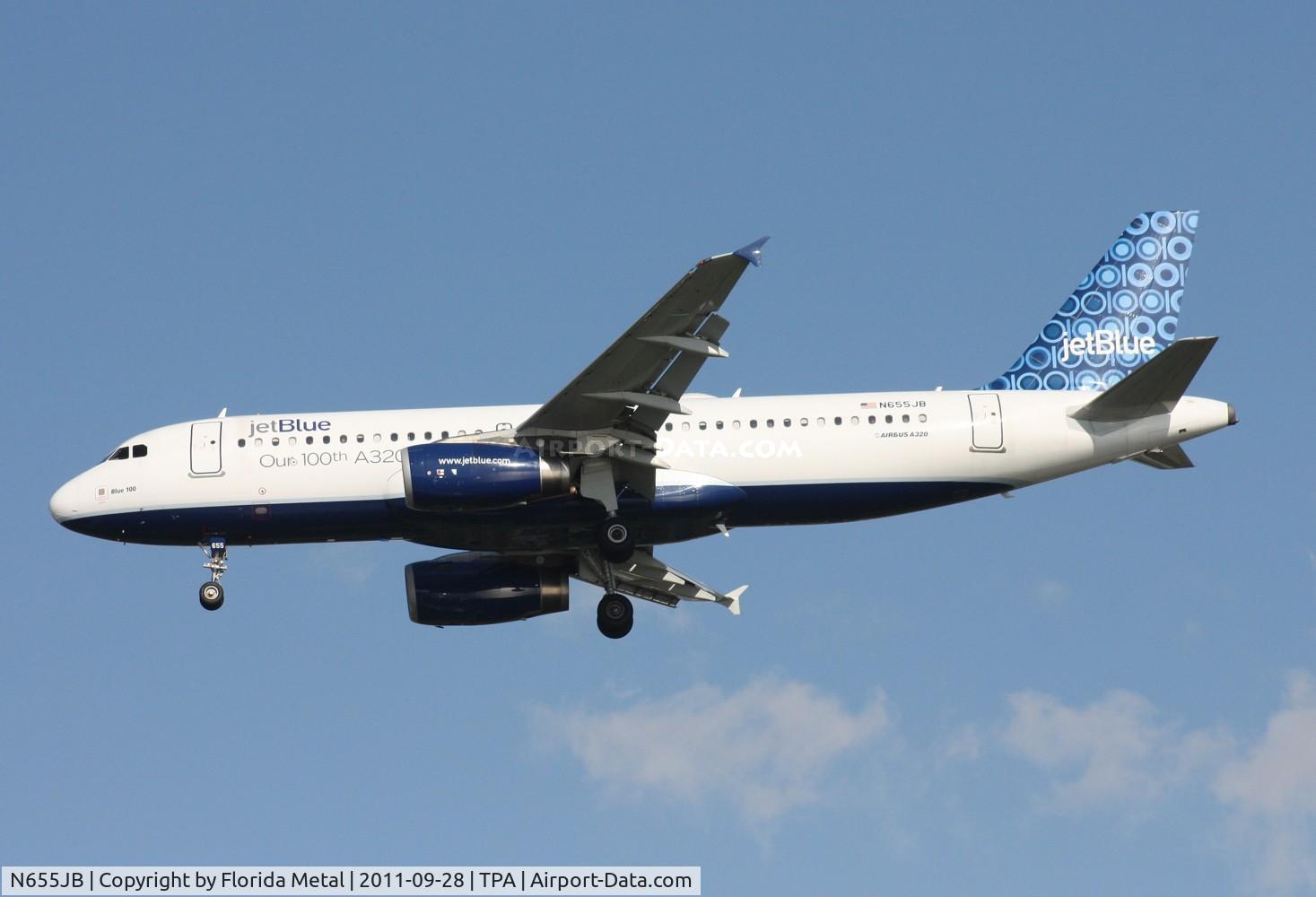 N655JB, 2007 Airbus A320-232 C/N 3072, Jet Blue's 100th A320