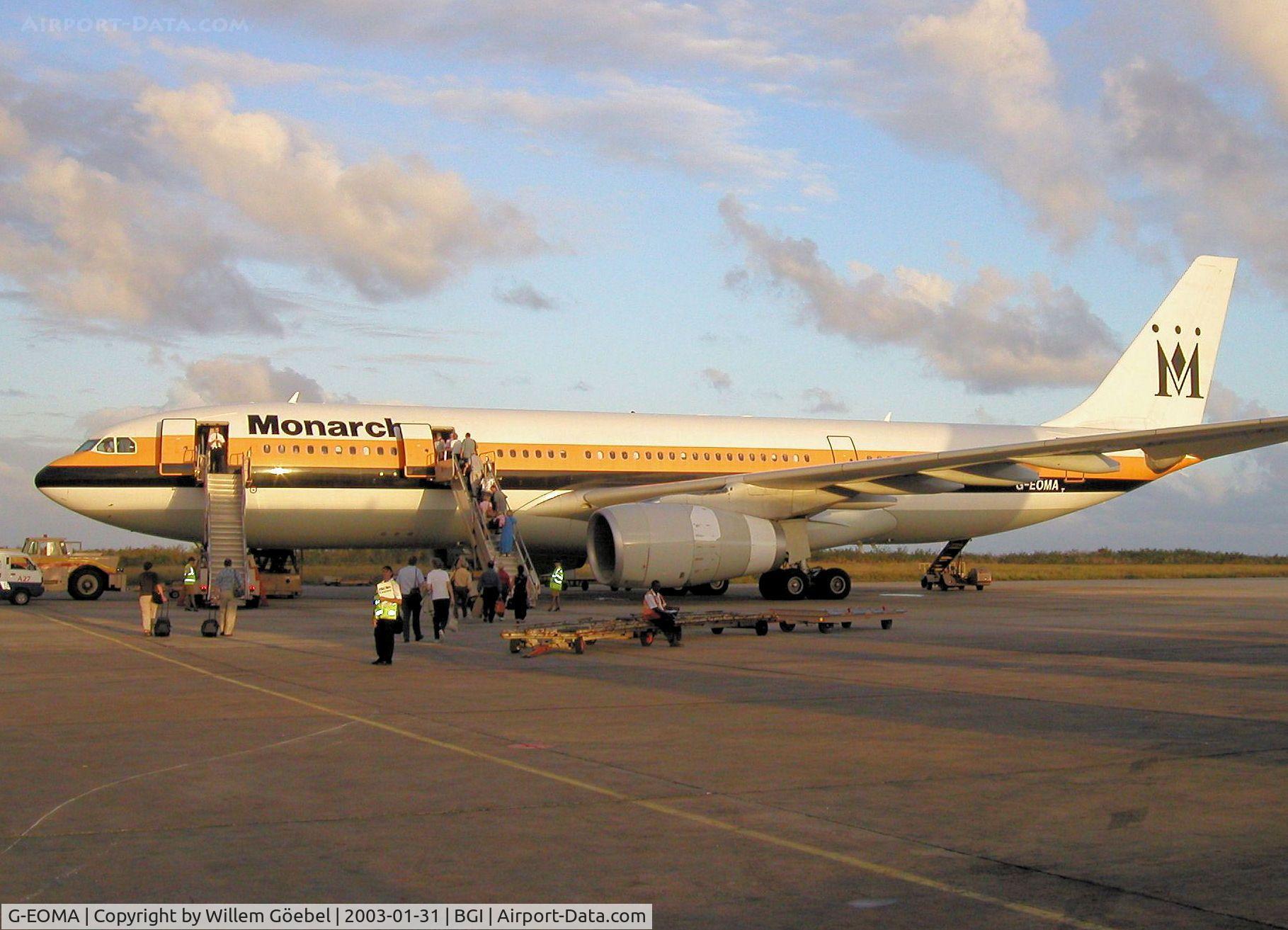 G-EOMA, 1999 Airbus A330-243 C/N 265, Loading of the aircraft on Barbados Airport