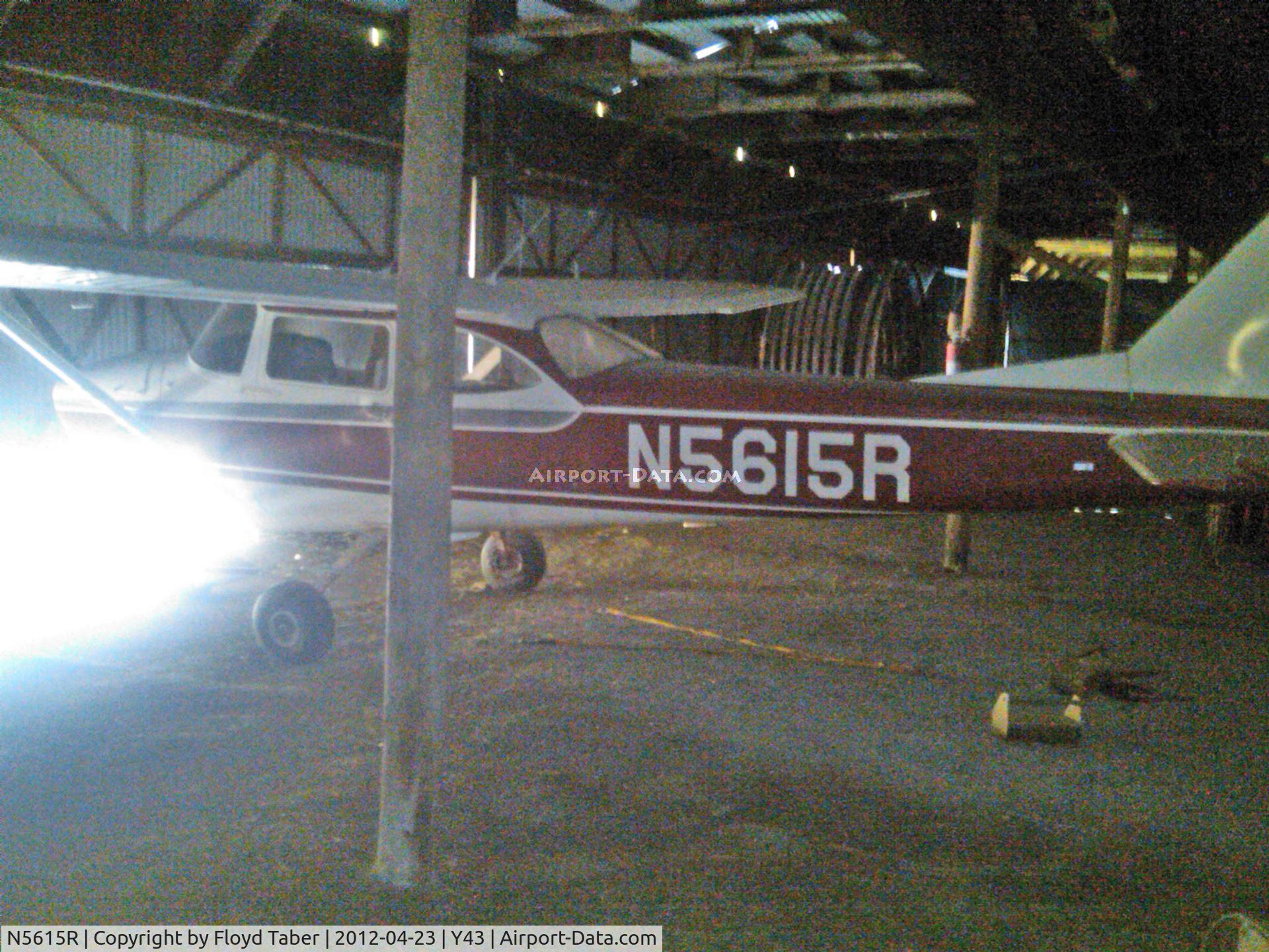 N5615R, 1965 Cessna 172F C/N 17253228, Sitting in the hangar at Anita Municipal Kevin Burke Memorial