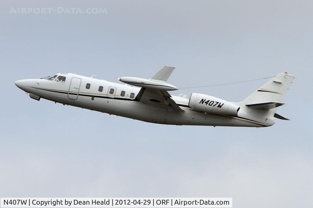 N407W, 1984 Israel Aircraft Industries 1124A C/N 407, Texas Air Partners LLC 1984 IAI 1124A Westwind II N407W climbing out from RWY 5 en route to Dallas Executive Airport (KRBD).