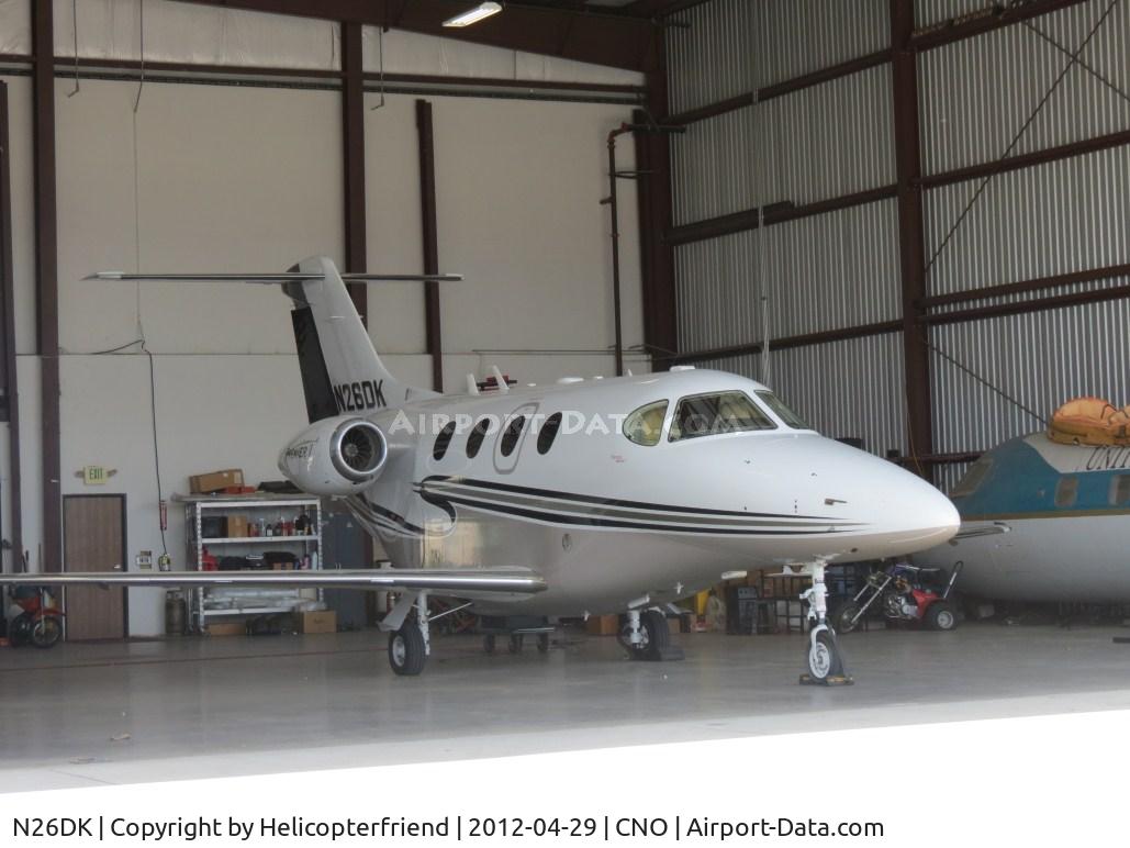 N26DK, 2008 Hawker Beechcraft Corp 390 C/N RB-226, Parked in a hanger out of the sun