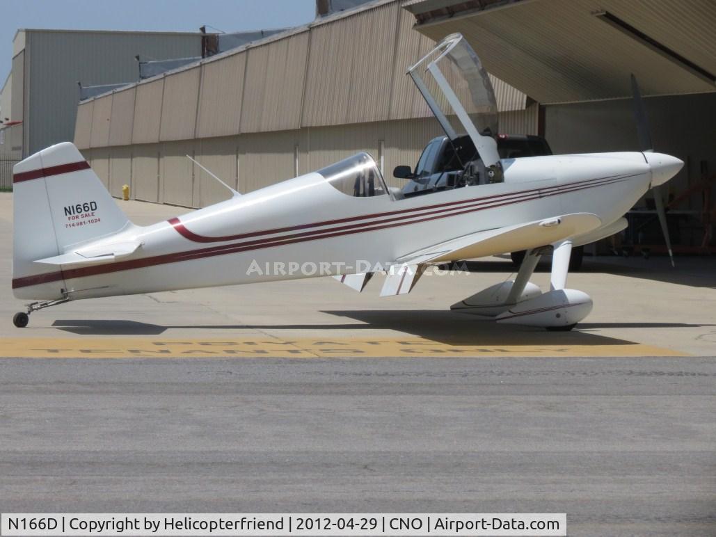 N166D, 1991 Vans RV-6 C/N 20222, Parked by a hanger