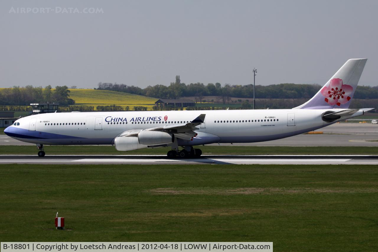 B-18801, 2001 Airbus A340-313 C/N 402, CI64 Vienna Schwechat (VIE) to Taipei Chiang Kai-shek (TPE)