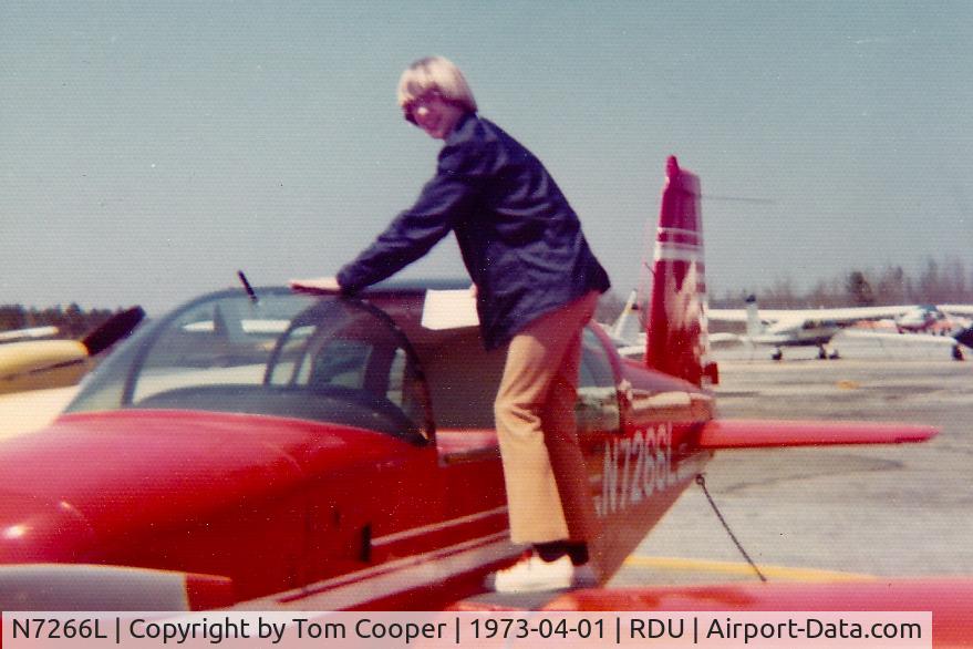 N7266L, 1972 American Aviation AA-1A Trainer C/N AA1A-0466, Early 1970's at RDU taking flight instruction