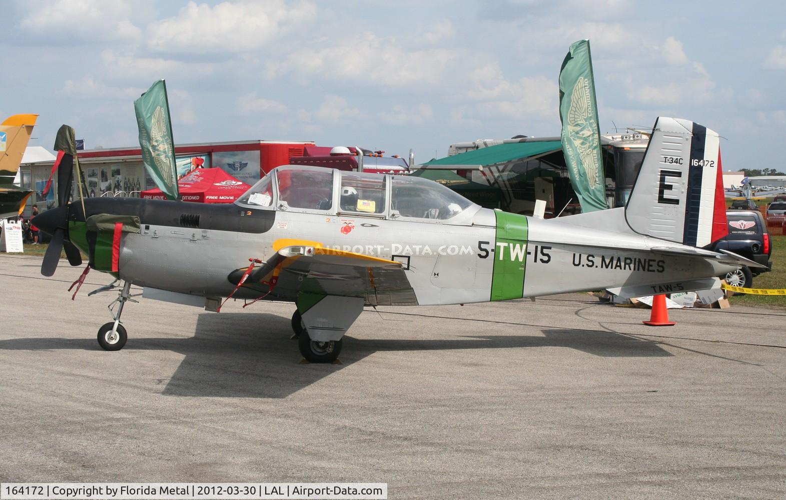 164172, Beech T-34C Turbo Mentor C/N GL-352, T-34C in retro Marine colors