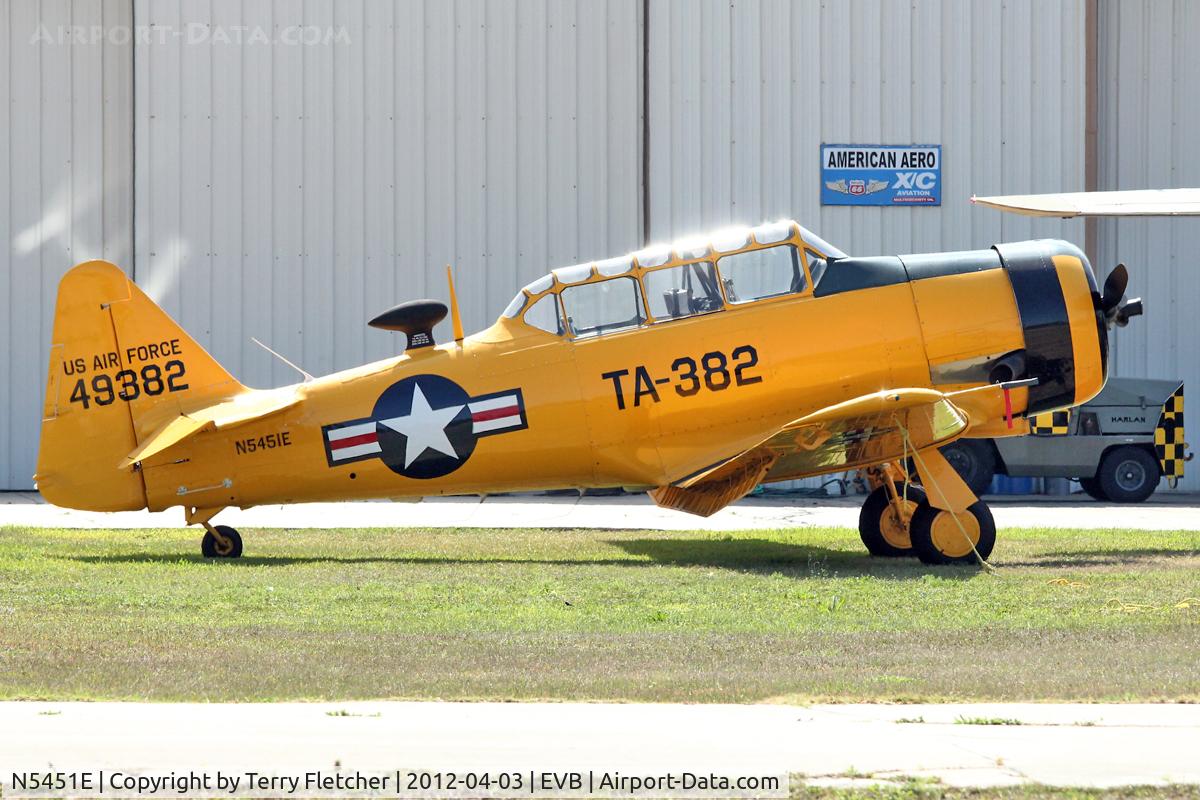 N5451E, 1949 North American T-6G Texan C/N 168-496, At New Smyrna Beach Airport
