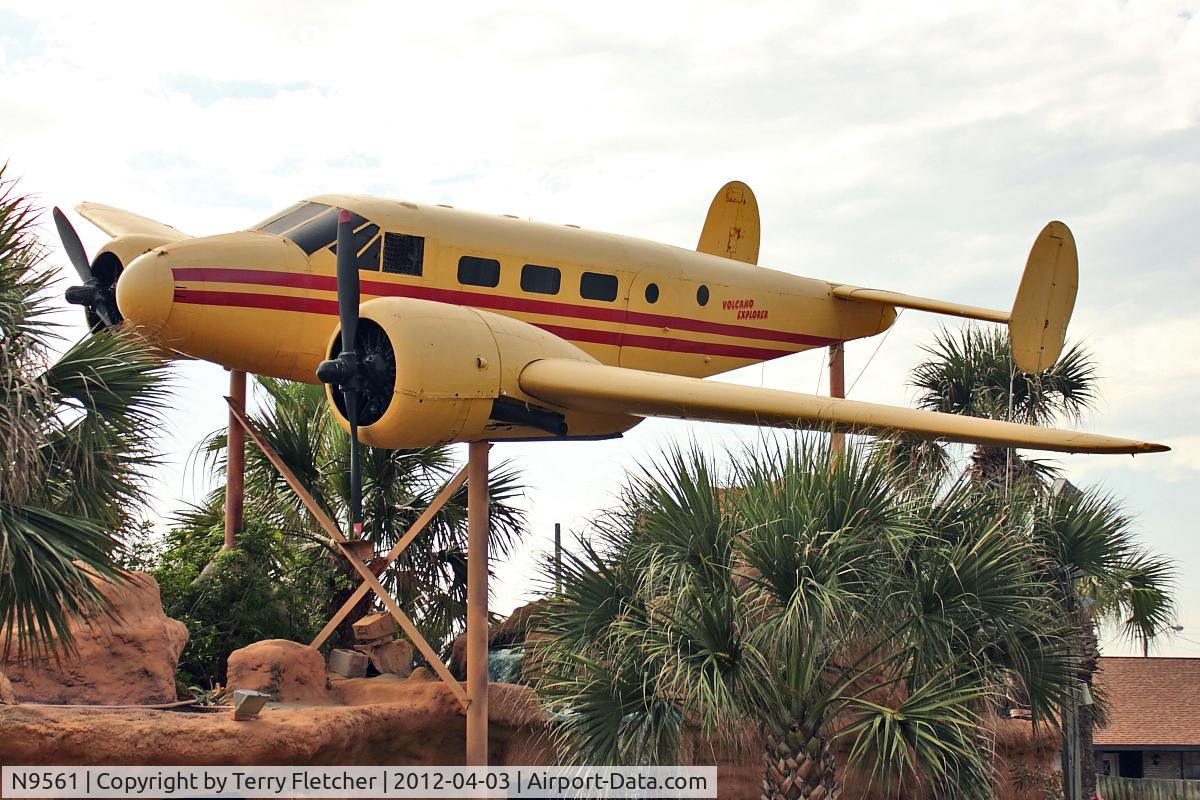 N9561, Beech UC-45J Expeditor C/N 67305, Beech UC-45J, c/n: 67305 ex Bu 63705 ends its life as feature attraction on Hawaiian Falls mini-Golf on Daytona Beach Shores
