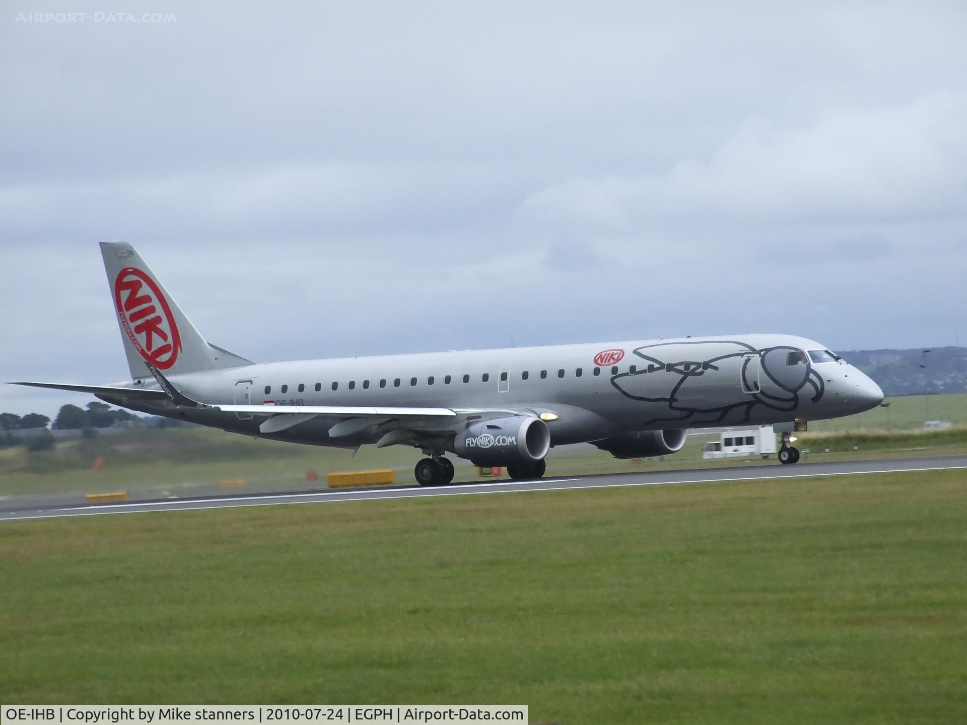 OE-IHB, 2009 Embraer 190LR (ERJ-190-100LR) C/N 19000294, Niki EMB-190 Powers down runway 24 for departure to INN