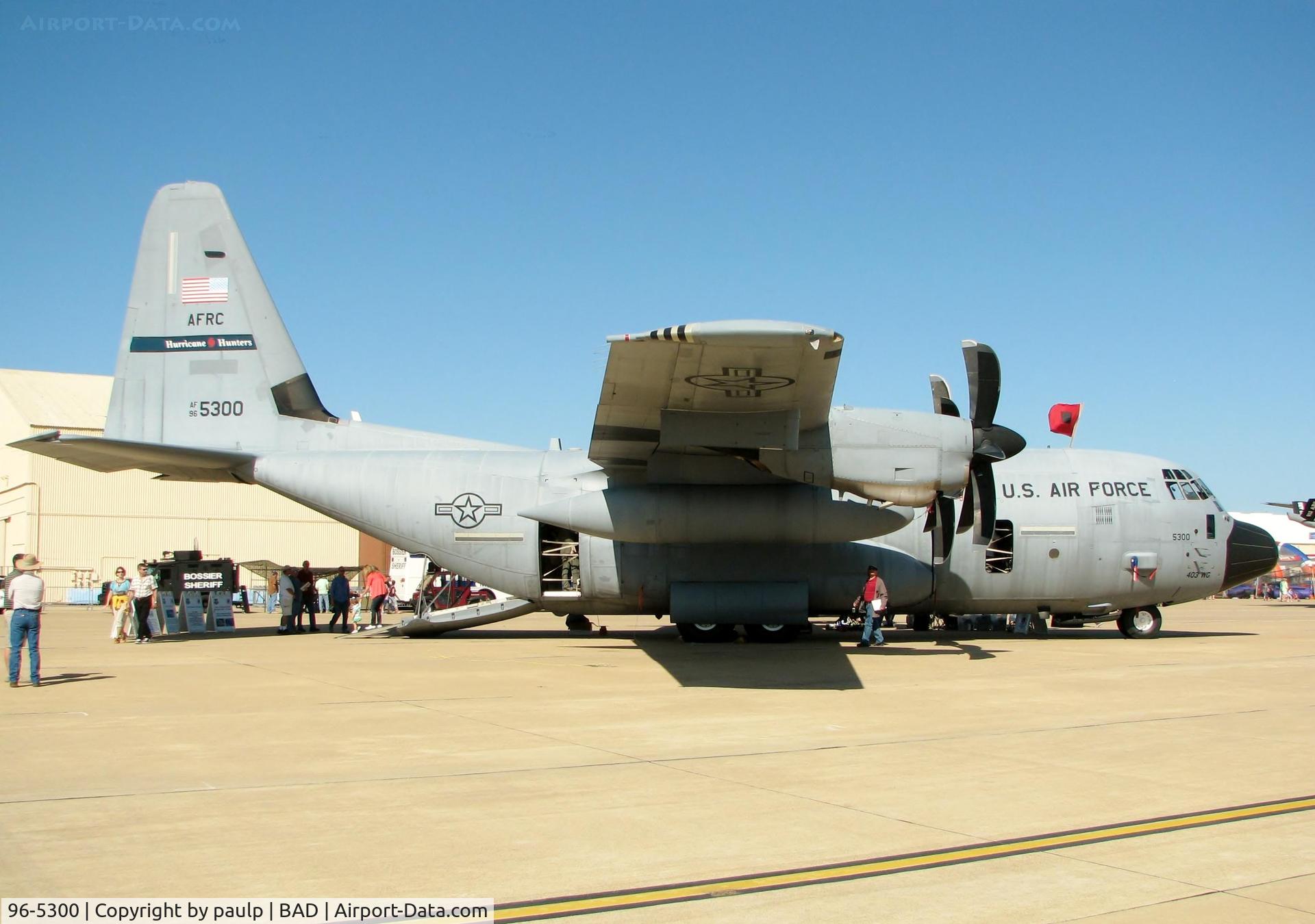 96-5300, 1996 Lockheed Martin WC-130J Hercules C/N 382-5451, At Barksdale Air Force Base.