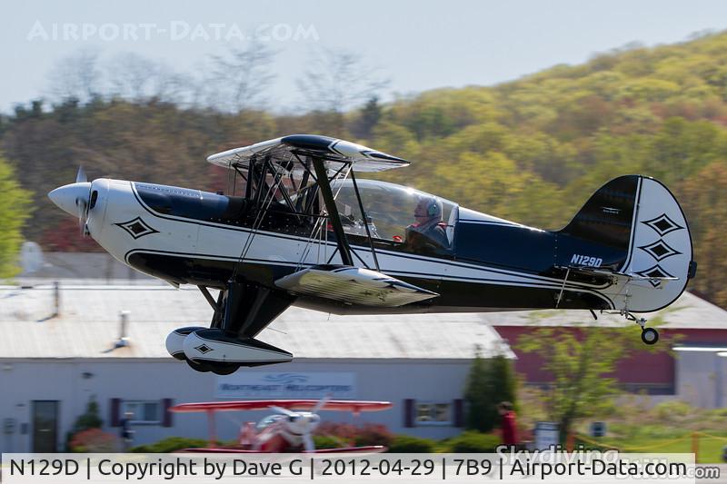 N129D, EAA Acro Sport II C/N 1858, Short final to Ellington, CT