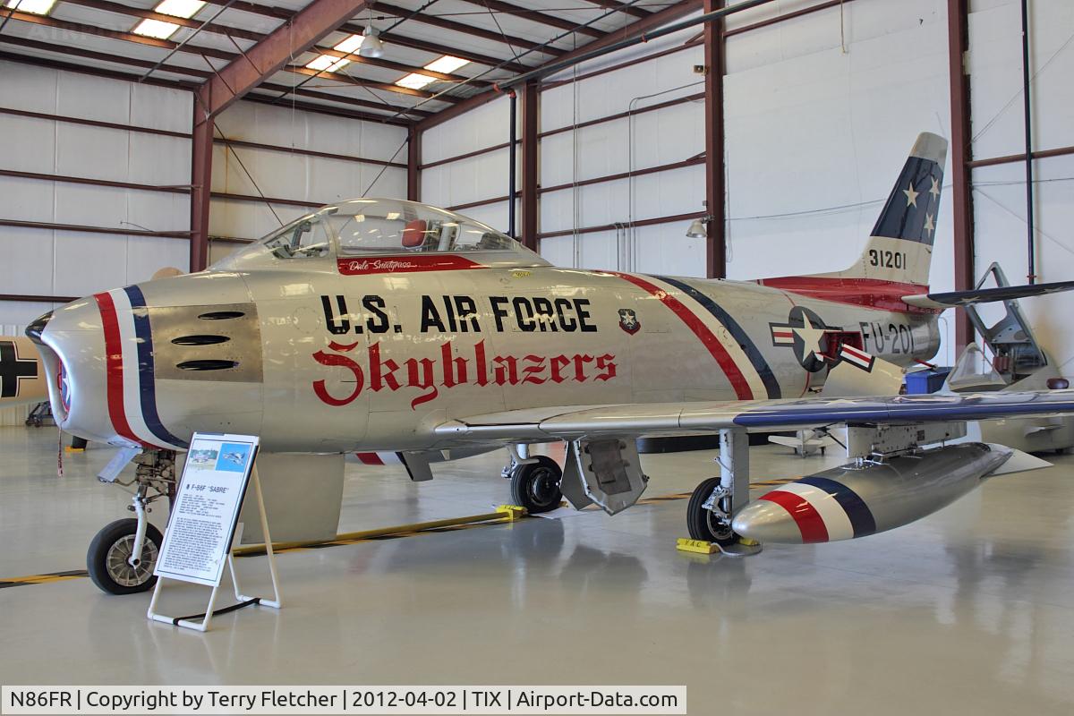 N86FR, 1952 North American F-86F Sabre C/N 191-655, At Valiant Air Command Air Museum, Space Center Executive Airport (North East Side), Titusville, Florida