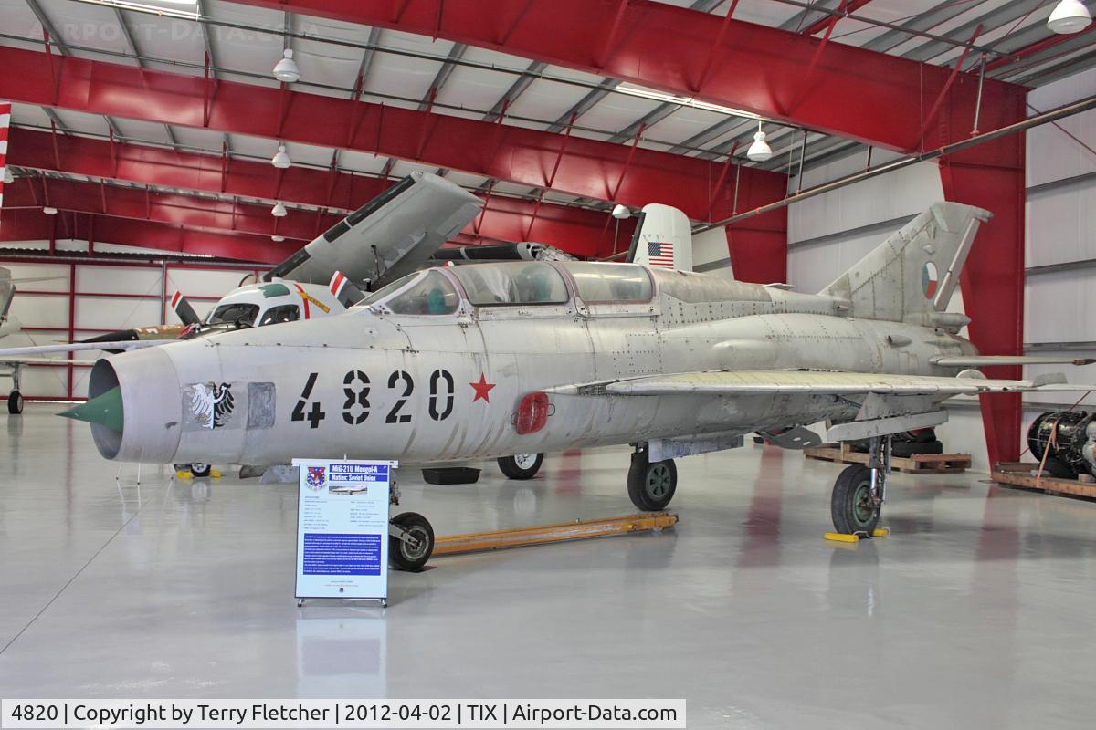4820, Mikoyan-Gurevich MiG-21U C/N Y1001, At Valiant Air Command Air Museum, Space Coast Regional  Airport (North East Side), Titusville, Florida