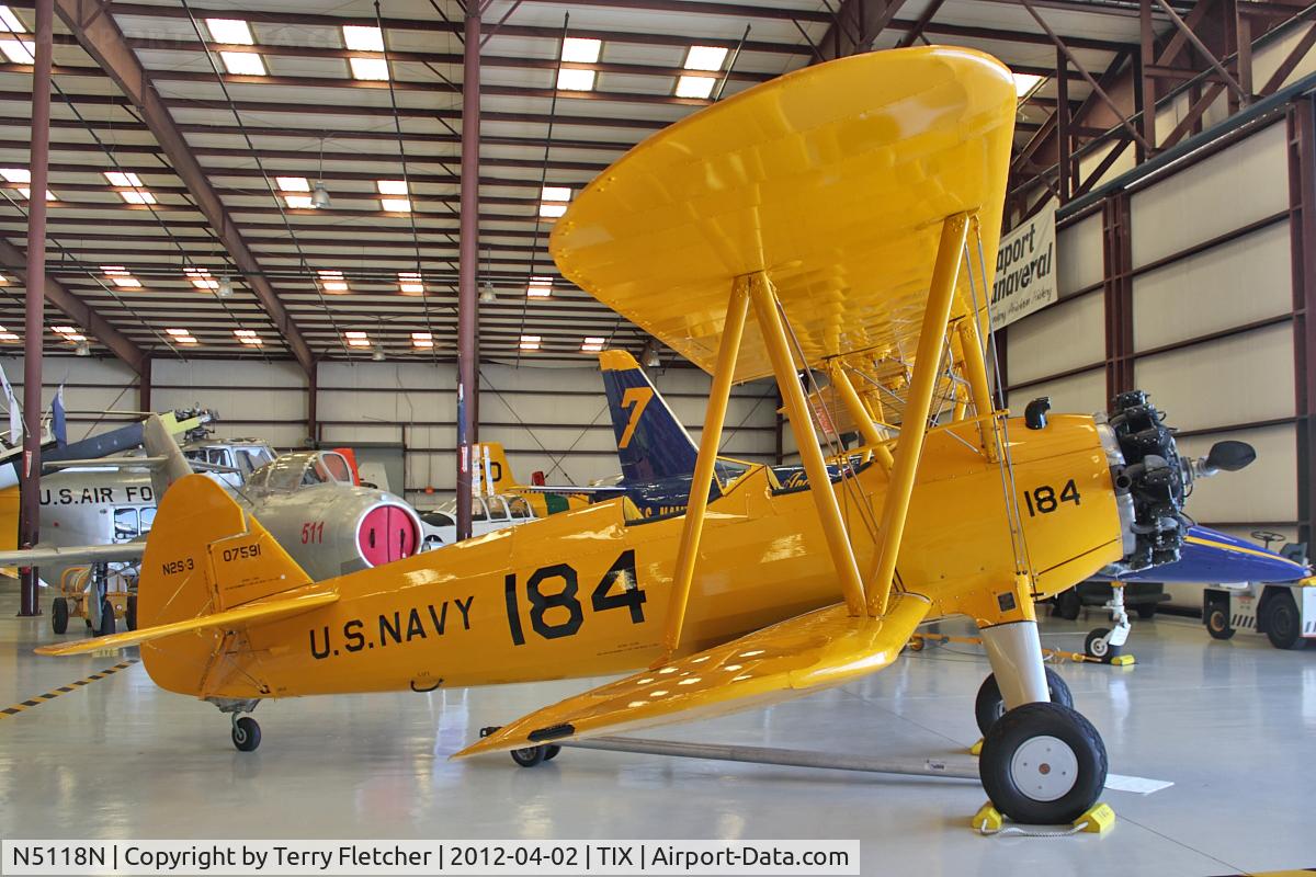 N5118N, 1943 Boeing A75L3 C/N 75-7195, At Valiant Air Command Air Museum, Space Coast Regional  Airport (North East Side), Titusville, Florida