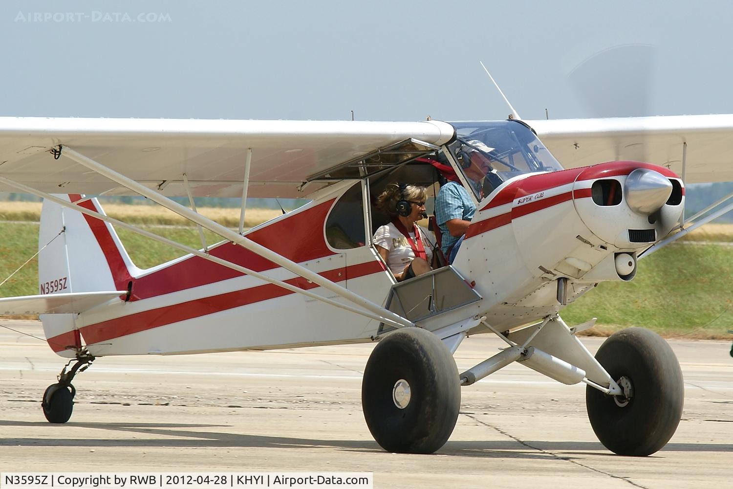 N3595Z, 1960 Piper PA-18-150 Super Cub C/N 18-7388, Taxiing in for the 2012 Biplane fly-in, San Marcos , Texas