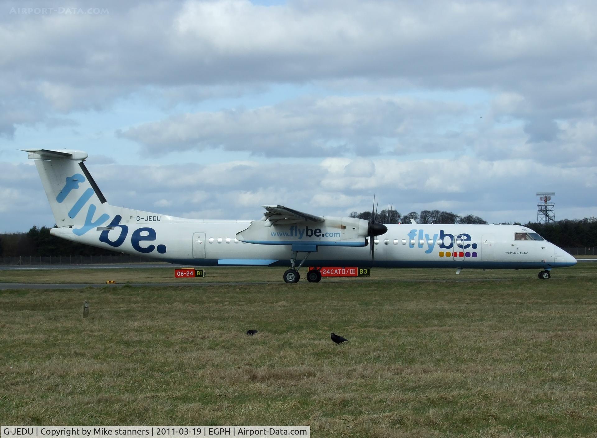 G-JEDU, 2004 De Havilland Canada DHC-8-402Q Dash 8 C/N 4089, Flybe Dash 8 arrives at EDI