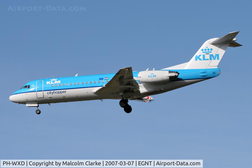 PH-WXD, 1995 Fokker 70 (F-28-0070) C/N 11563, Fokker 70 (F28-0070), Newcastle Airport, March 2007.