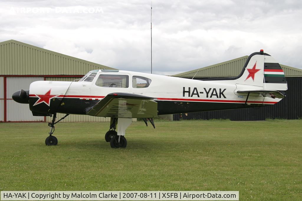 HA-YAK, Yakovlev Yak-18T C/N 22202044785, Yakovlev Yak-18T, Fishburn Airfield, August 2007.