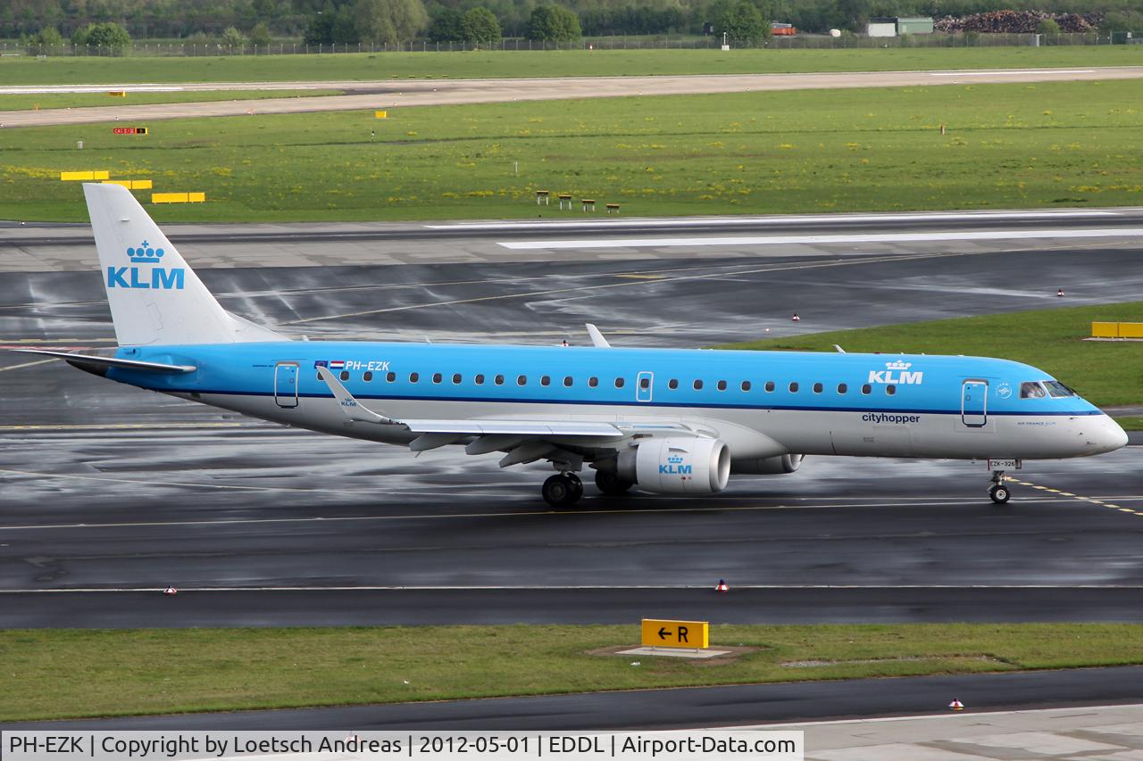 PH-EZK, 2009 Embraer 190LR (ERJ-190-100LR) C/N 19000326, KLM1790 Munich to Amsterdam, diverted to Dusseldorf