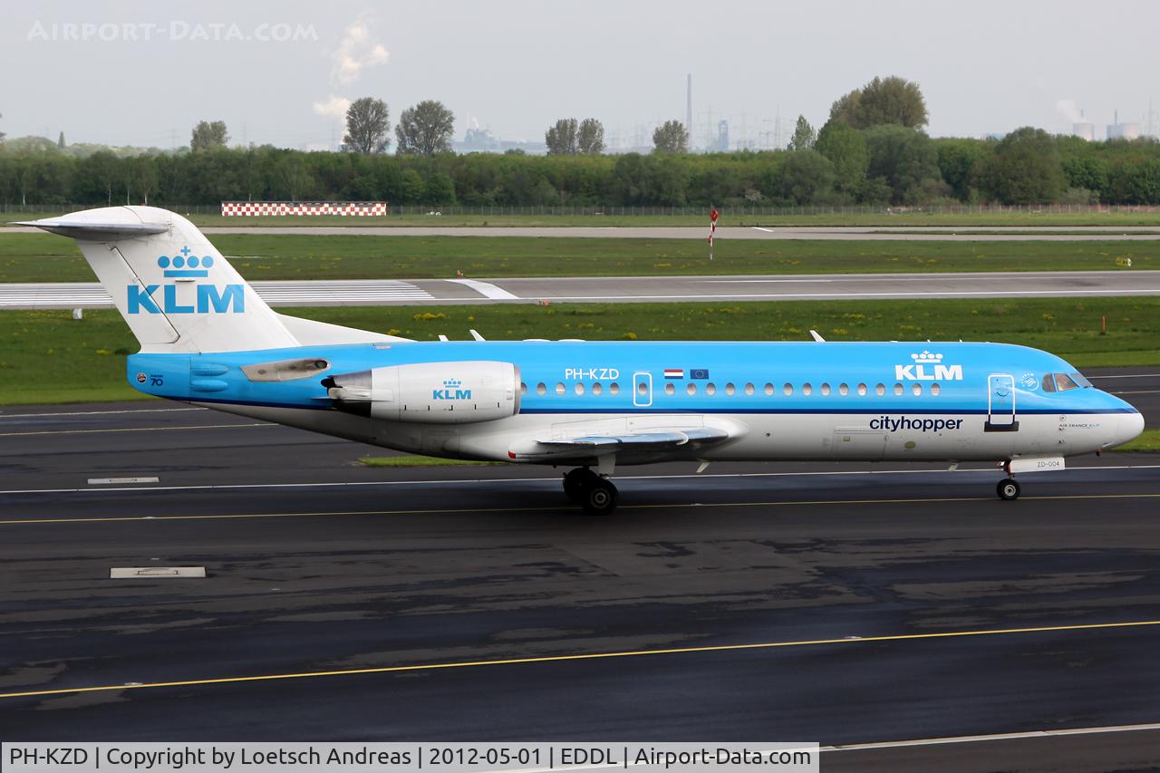 PH-KZD, 1997 Fokker 70 (F-28-0070) C/N 11582, KLM1854 Dusseldorf to Amsterdam (AMS)
