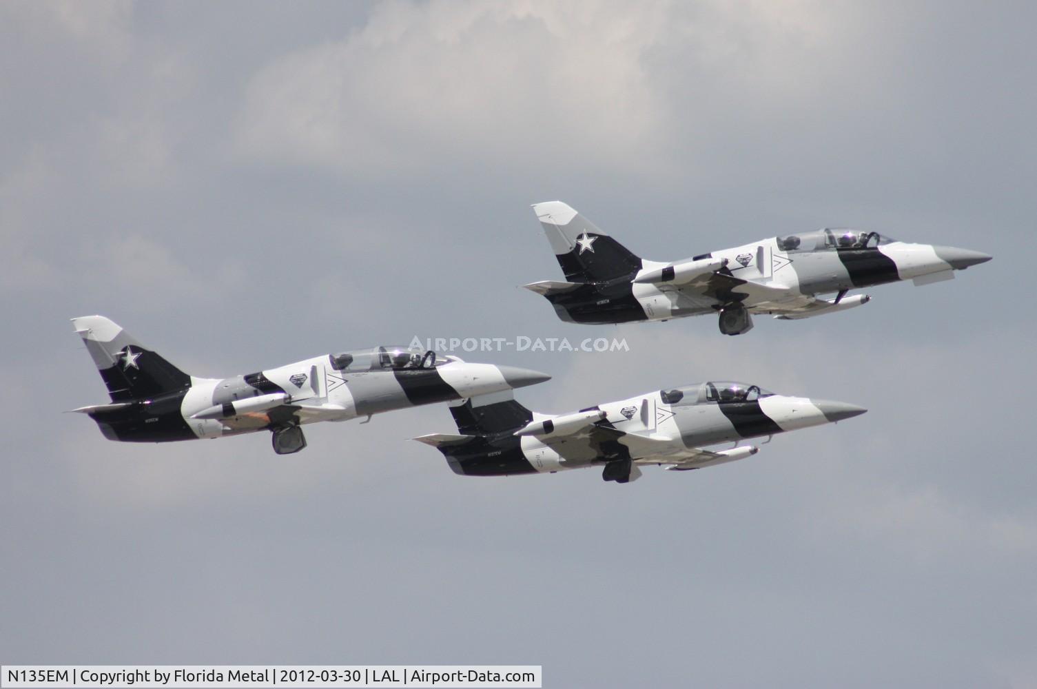 N135EM, Aero L-39ZA Albatros C/N 232406, 3 members of the Black Diamond Jet Team taking off